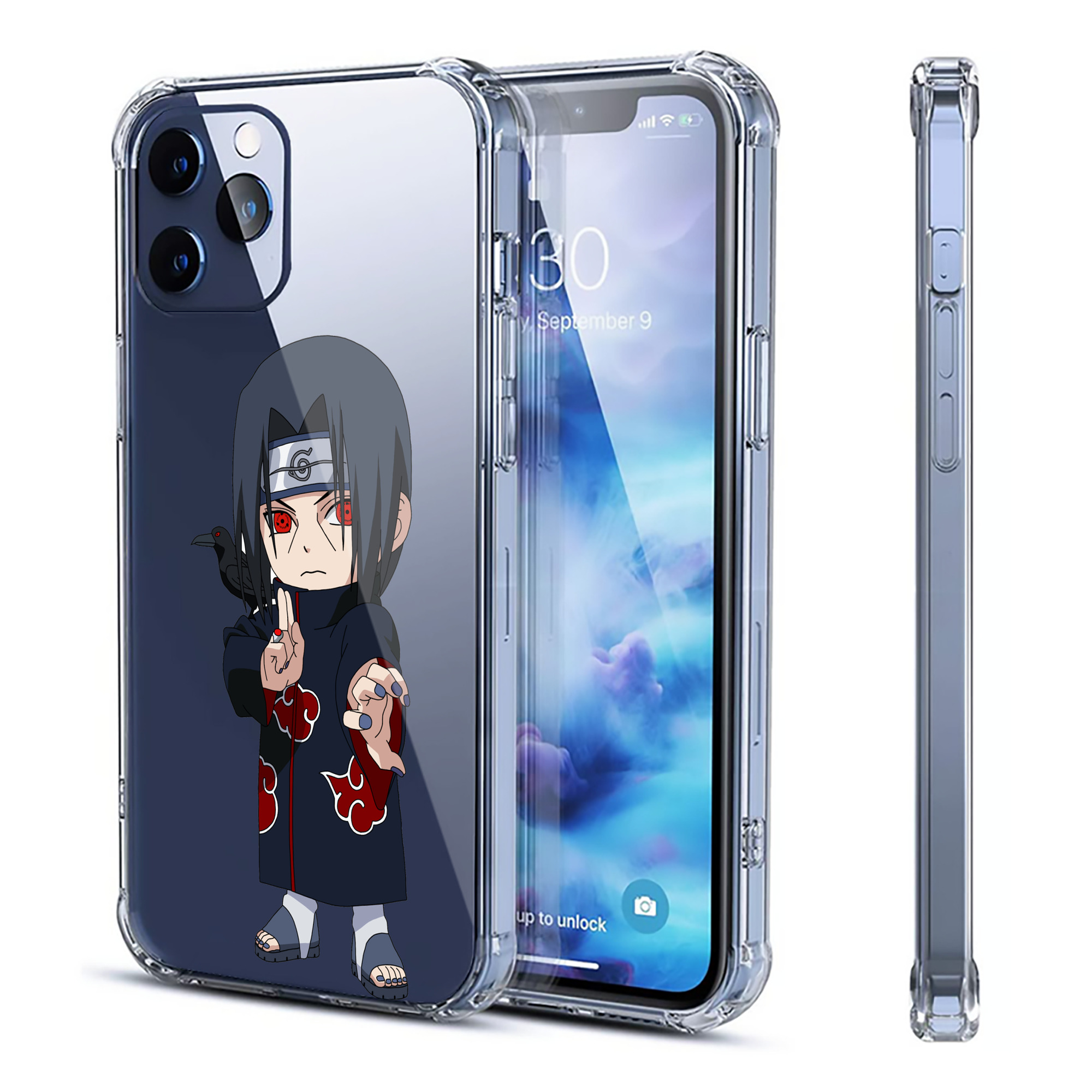 （画像用） NARUTO -ナルト- うちは イタチ Uchiha Itachi 【iPhone 12シリーズ対応】透明スマホケース（クリアソフトケース）